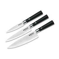 Набор кухонных ножей Boker Damascus Black Knife Trio