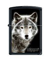 Зажигалка ZIPPO Classic "Волк" с покрытием Black Matte