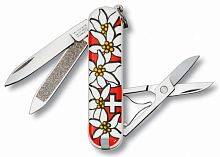 Перочинный нож Victorinox Нож перочинныйEdelweiss 0.6203.840 58мм 7 функций дизайн рукояти Эдельвейс
