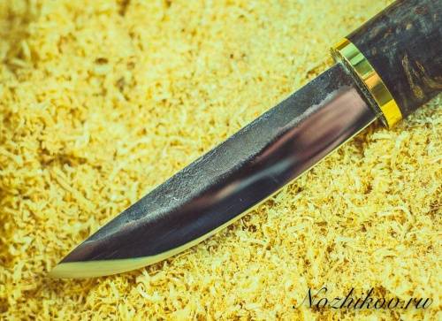 Авторский якутский нож из стали 9ХС фото 3