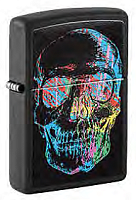 Зажигалка ZIPPO Skull Design с покрытием Black Matte