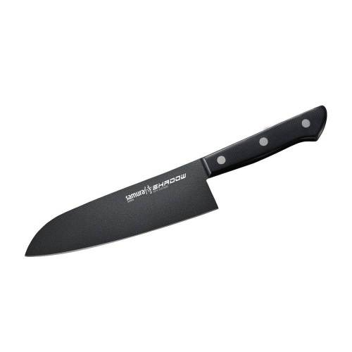 114 Samura Нож кухонныйSHADOW Сантоку с покрытием BLACK FUSO 175 мм