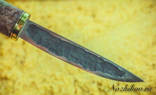 Авторский якутский нож из стали Х12МФ фото 7