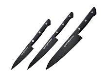 Набор из 3 ножей "Samura SHADOW" с покрытием BLACK FUSO (11