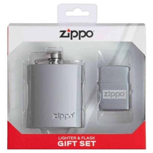 250 ZIPPO Подарочный набор: фляжка 89 мл и зажигалка в коробке с подвесом ZIPPO